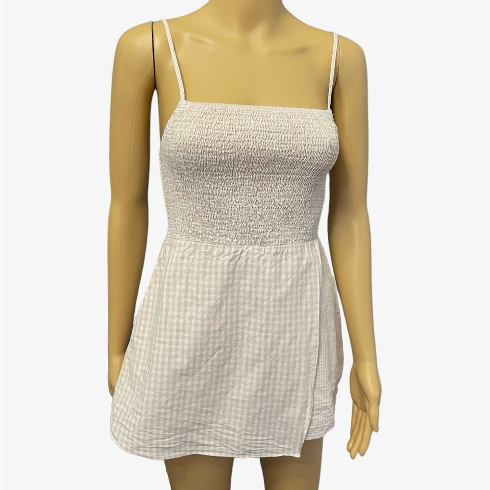 URBAN OUTFITTERS pink checkered skort romper size Small - Picture 2 of 9